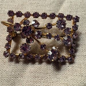Elegant Gold and Purple Floral Brooch - Vintage - Stamped Austria